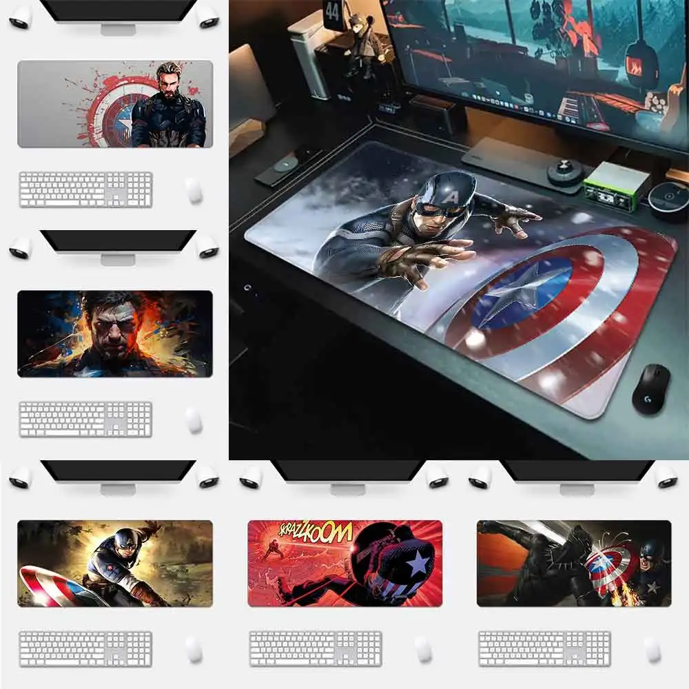 Marvel  Captain America Mousepad HD Printing Computer Gamers Locking Edge Non-slip Mouse Pad XXL90x40cm Keyboard PC Desk Pad