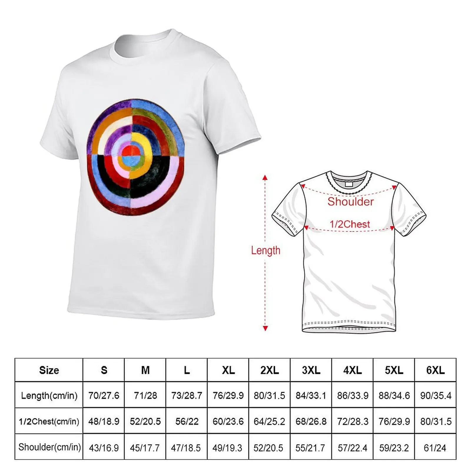 HD Le Premier Disque, by Robert Delaunay 1913 HIGH DEFINITION T-Shirt printed t shirts for man cotton t shirts man 100% T-Shirt