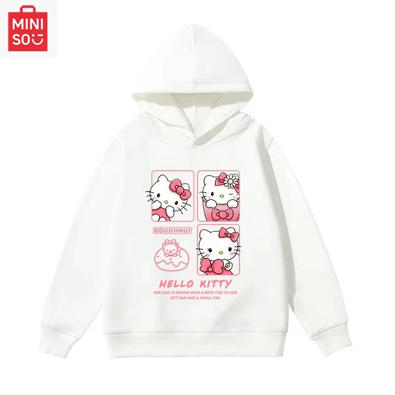 

Sanrio Hello Kitty cute printed casual long-sleeved top autumn and winter outdoor comfortable and warm hooded sweatshirt