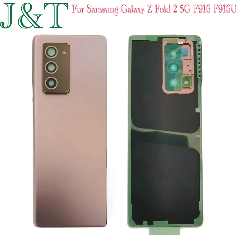 OEM For Samsung Galaxy Z Fold 2 5G F916 Battery Back Cover Z Fold2 Rear Door Glass Panel Housing Case with Camera Lens Replace