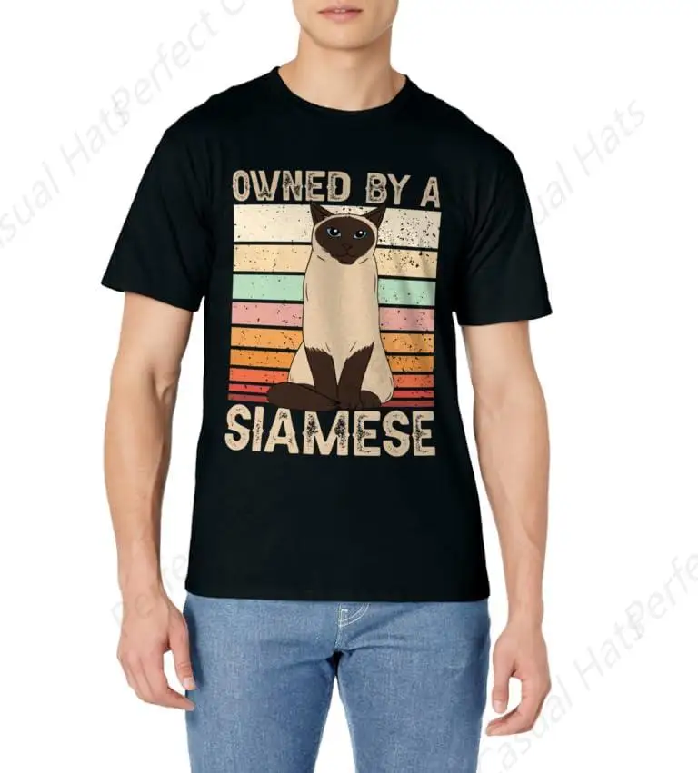 Siamese Cat Owned By A Siamese Cat T-Shirt Casual Short Sleeve Personalized Top O-Neck High Quality Shirt