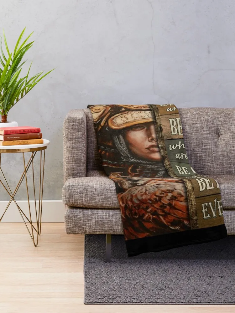 Female samurai be strong brave humble Throw Blanket Thermal Blanket Bed linens Shaggy Blanket