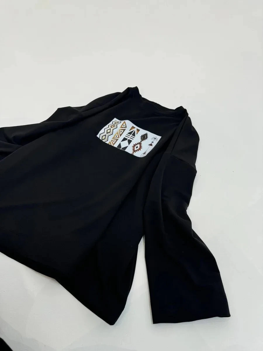 Loose Cotton Long Sve T-irt Faionable Casual Versatile Printed Women's Tee Comfortable Breathable round Ne Top