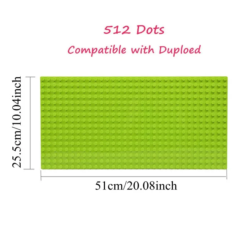 2Pcs DIY Wall Baseplates 16x32 Dots Large Building Block Plate Compatible with All Brands, Creative Construction Toy for Kids