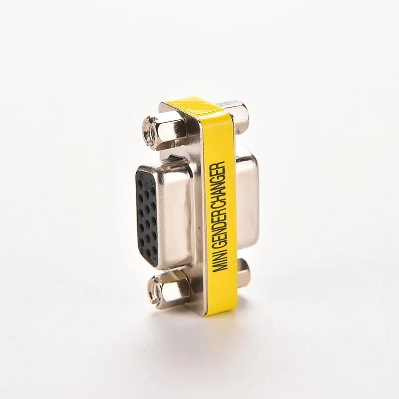 1pc MINI Gender Changer Adapter PC VGA Female Connector F/F Cable Extend Converter 15 Pin D-Sub VGA HD SVGA Female To Female