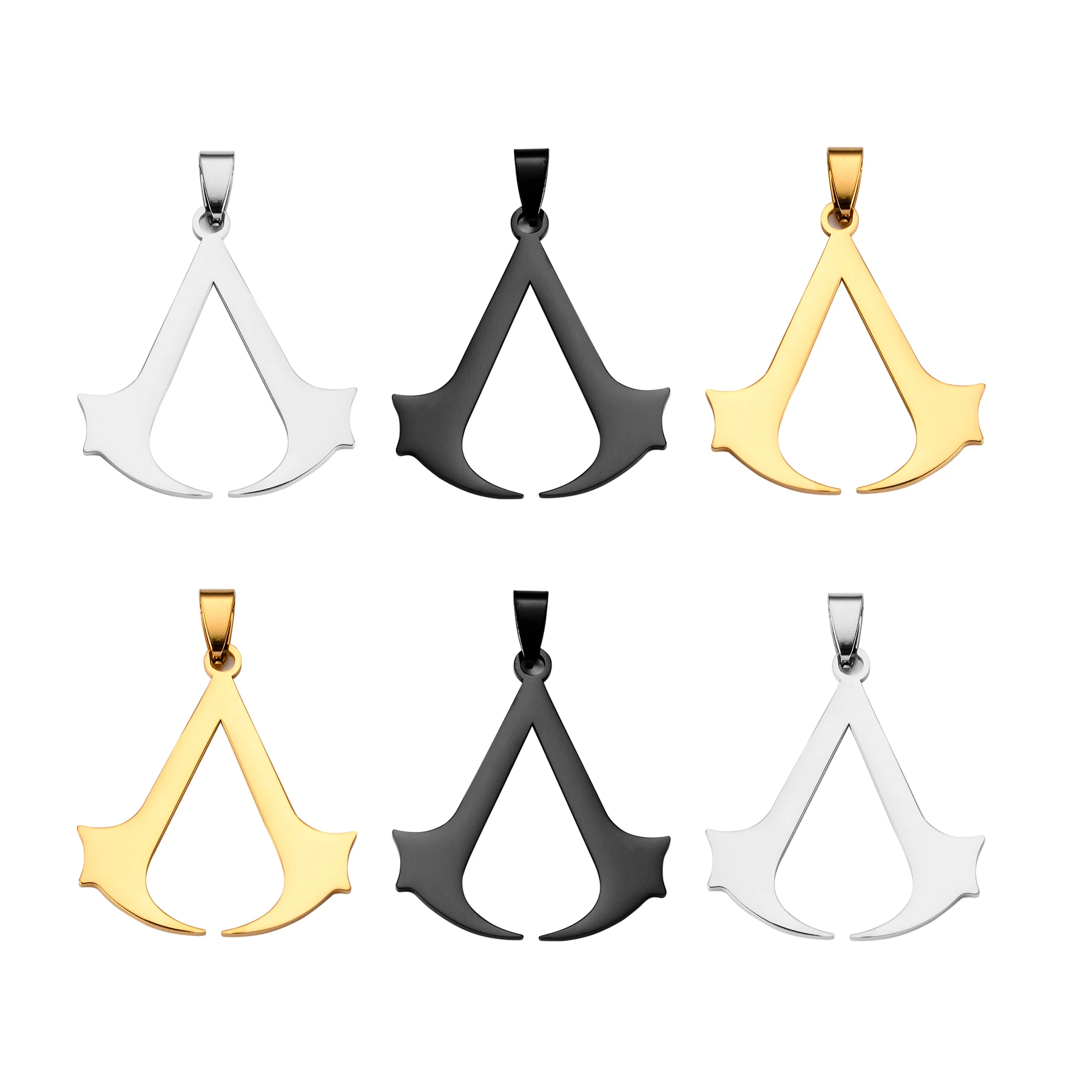 4Pcs Stainless Steel Mirror Polished Assassin Charm Pendant for Necklace DIY Jewelry Making Accessories