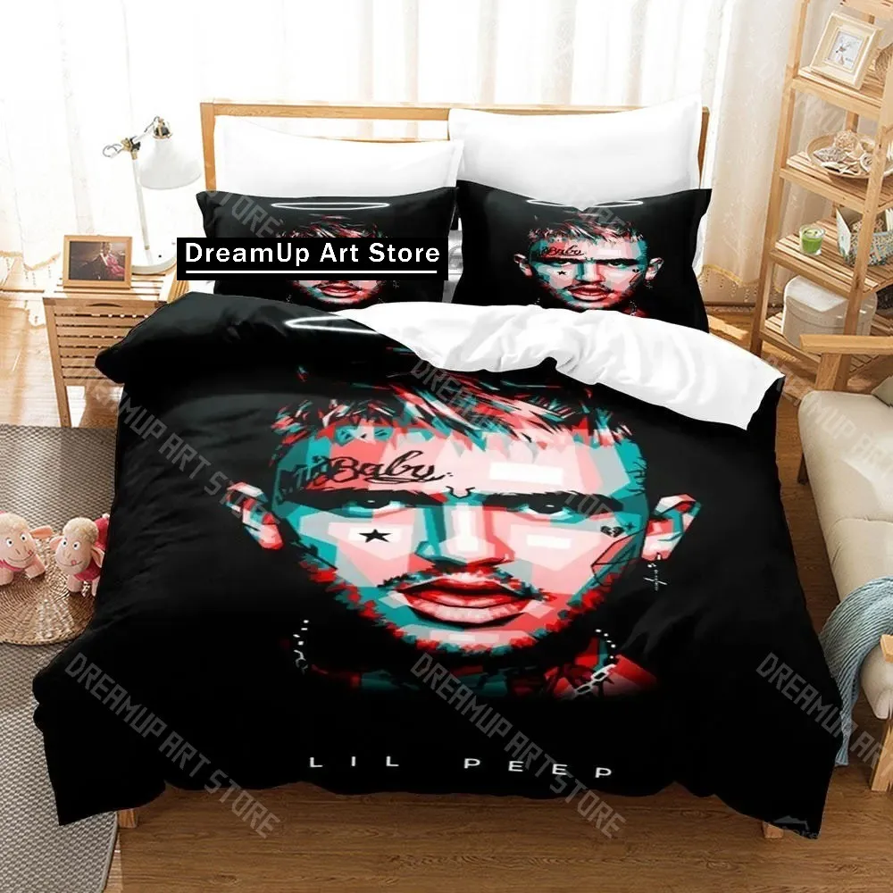 3D Printed Lil Peep Bedding Set for Boys Girls Duvet Cover And Pillowcase Included Twin Queen King Full Single Double Sizes