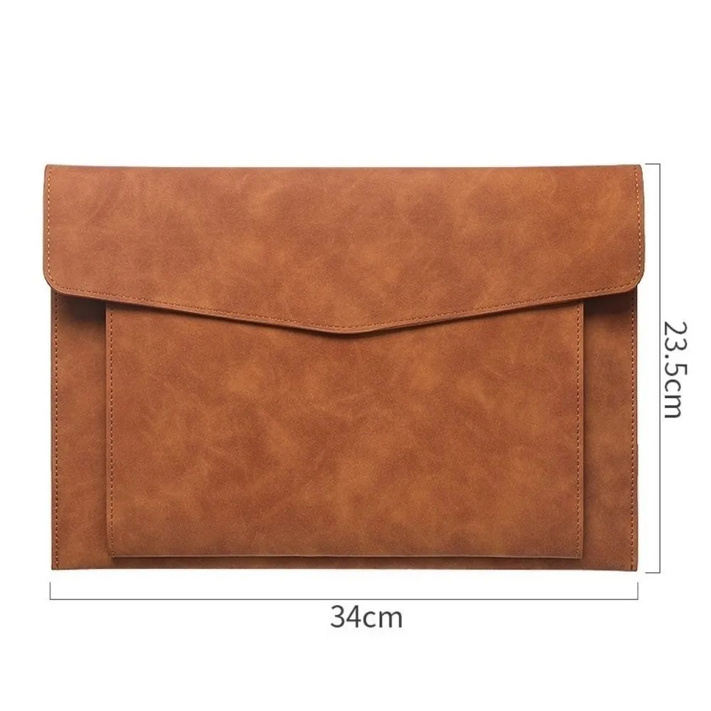 Portable A4 Document Bag Leather Large Capacity File Folder Waterproof Laptop Cases Office Organizer view 6