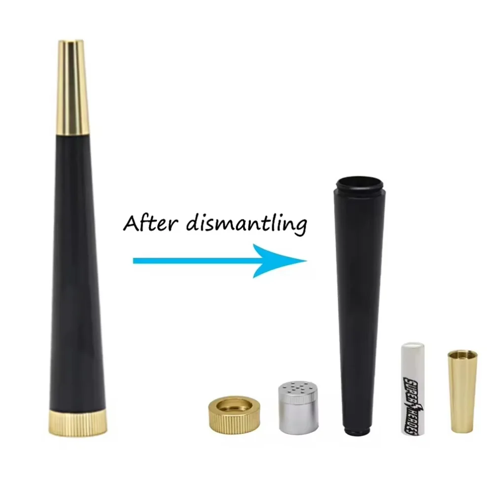 Removable Metal Cone Herb Smoking Pipe with Activated Carbon Filter Mouth Tips Dry Burning Tobacco Pipes Smoking Accessories