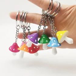 1PCS Colored small mushroom key chain bag pendant resin mushroom ornaments promotional gifts wholesale. Random color
