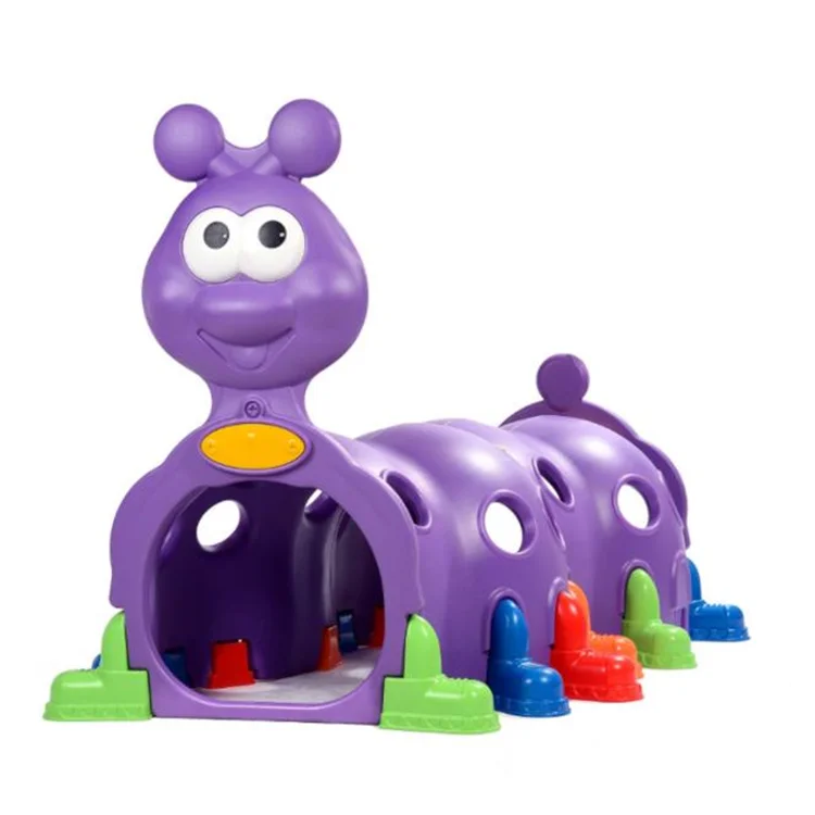 Plastic caterpillar tunnel kindergarten preschool toy baby crawling can be spliced purple caterpillar tunnel