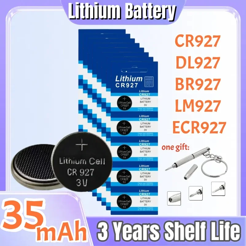 

2-100PCS 3V Lithium Battery CR927 Button Coin Cells 927 DL927 BR927 LM927 ECR927 BR927-1W 5011L for Watch Remote Toy Calculator