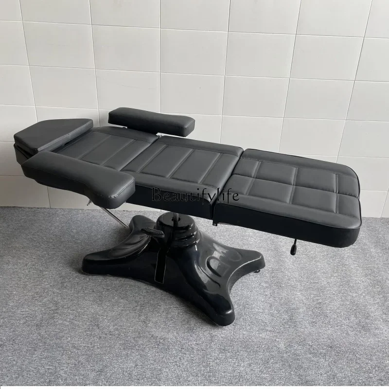 Cama facial rotativa multifuncional, altura ajustável, cadeira de beleza, sobrancelha, tatuagem, lavagem de pés, cadeira de cama