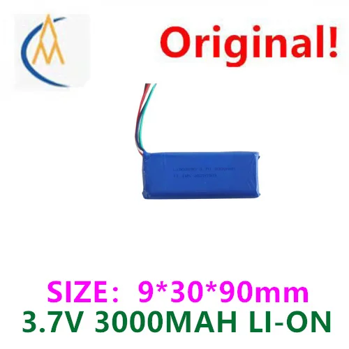 3.7V 903090 lithium-ion rechargeable battery 3000mAh rechargeable lithium battery with sufficient capacity for three wires