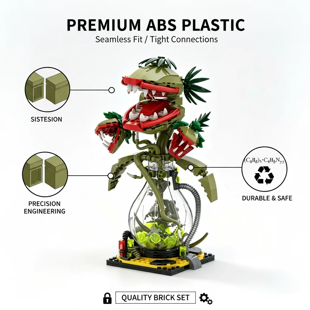 MOC Apocalypse Lab Mutant Carnivorous Plant Building Blocks Kit Horror Predator Flower Bricks Model DIY Gift Ornament