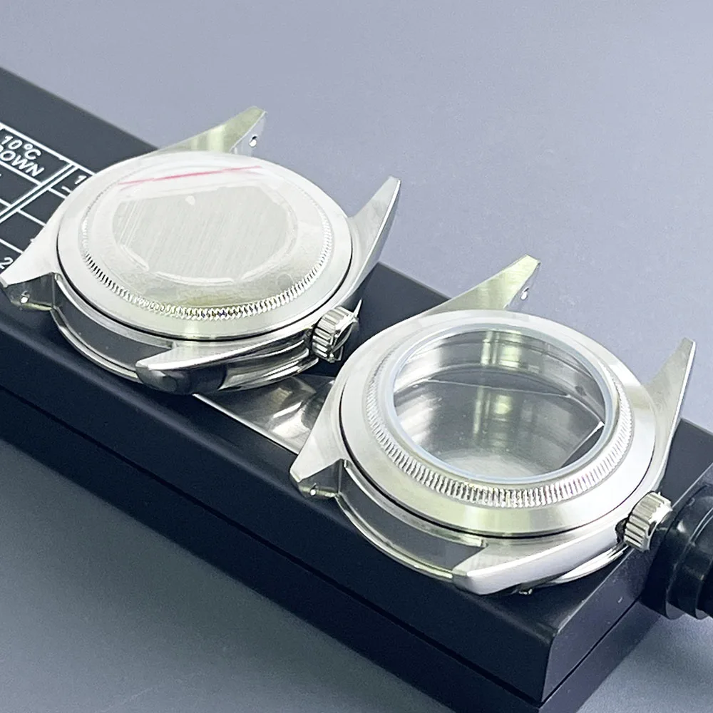 39 мм модный полированный корпус из нержавеющей стали, ремешок с сапфировым стеклом, подходит для nh35, механизм nh36, 28,5 мм, циферблат, аксессуары для часов