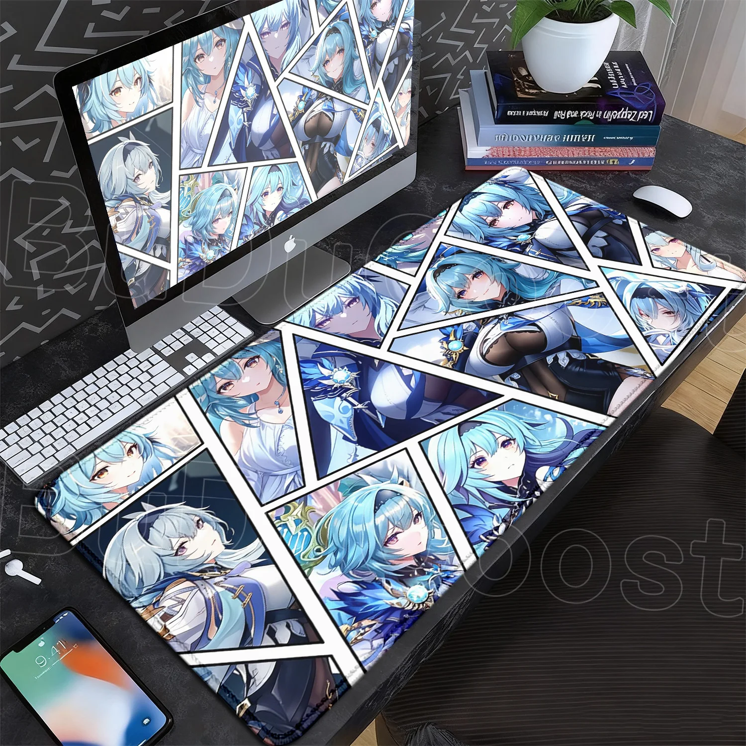 Eula Mouse Pad Non-slip soft HD Speed  Rubber Gamer Balance Computer Mat Laptop Office Large XXL Desk mat Game Genshin Mouse pad view 2