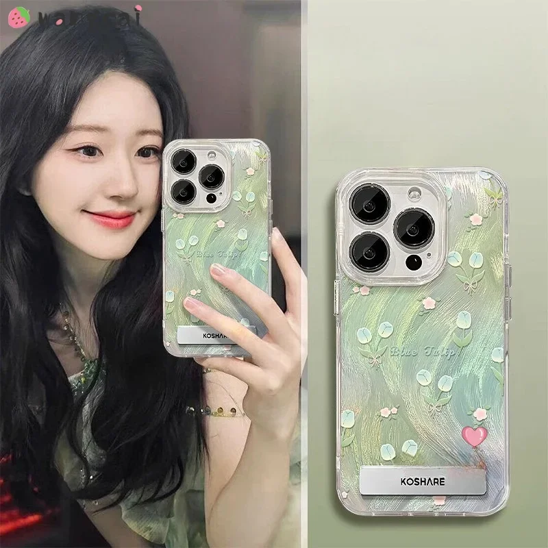 For Oneplus ACE 2V 3 2 5G CE4 Phone Case Fashion Flower Soft Cover With Holder Stand Cover