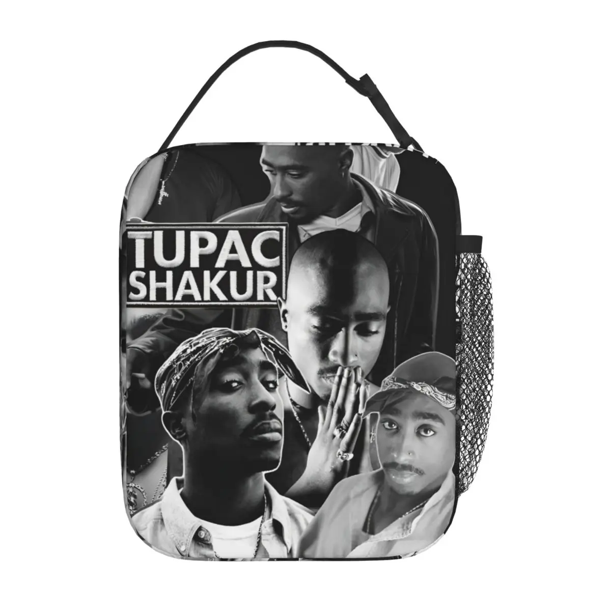 Tupac Insulated Lunch Bag Leakproof Rapper Lunch Container Cooler Bag Tote Lunch Box Office Picnic Food Handbags