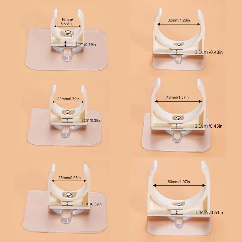 10pcs 파이프 홀더 벽 고정 파이프 브래킷 파이프 장착 클램프 홈 리노베이션 다양한 설치에 대한 지원 Y4QC