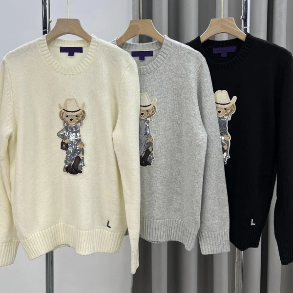 

Женский вязаный свитер Briti Sle свободного кроя с длинными рукавами и круглым вырезом, из смесовой шерсти, удобный, для осени и зимы