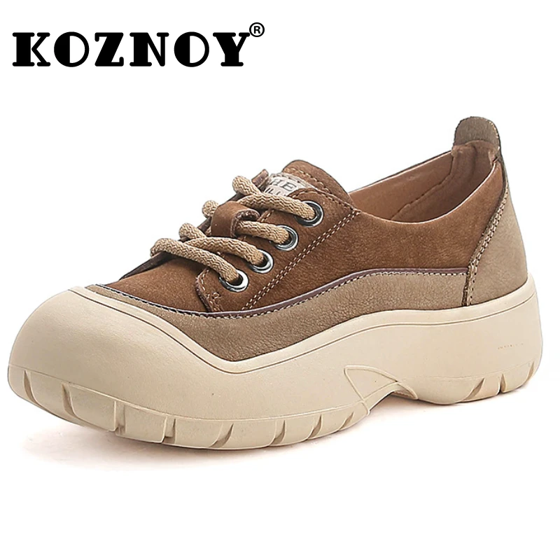 

Koznoy 3cm New Ethnic Natural Leisure Cow Suede Genuine Leather Soft Flats Women Shoes Rubber Luxury Concise Autumn Loafer Comfy