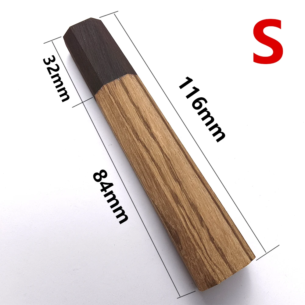 1piece Zebrawood Octagonal Knife Handle for DIY Semi-finished Damascus Knife Handle Material Kitchen Knife Handle Length 116mm
