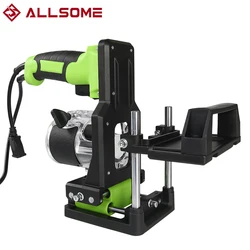 Allsome 2 in 1 Woodworking Slotting Machine Bracket, Wood Trimming Machine Bracket Aluminum Alloy Wood Trimmer Router Support