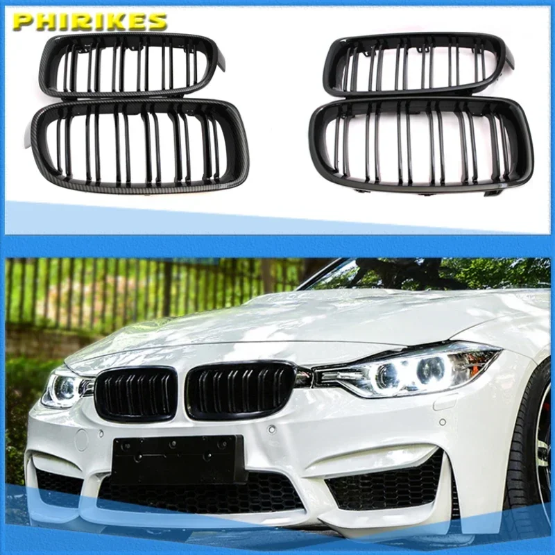 

1Pair Gloss Black Front Grille/Grilles Kidney For BMW 3-Series F30 F31 F35 2012-2017 Car Styling