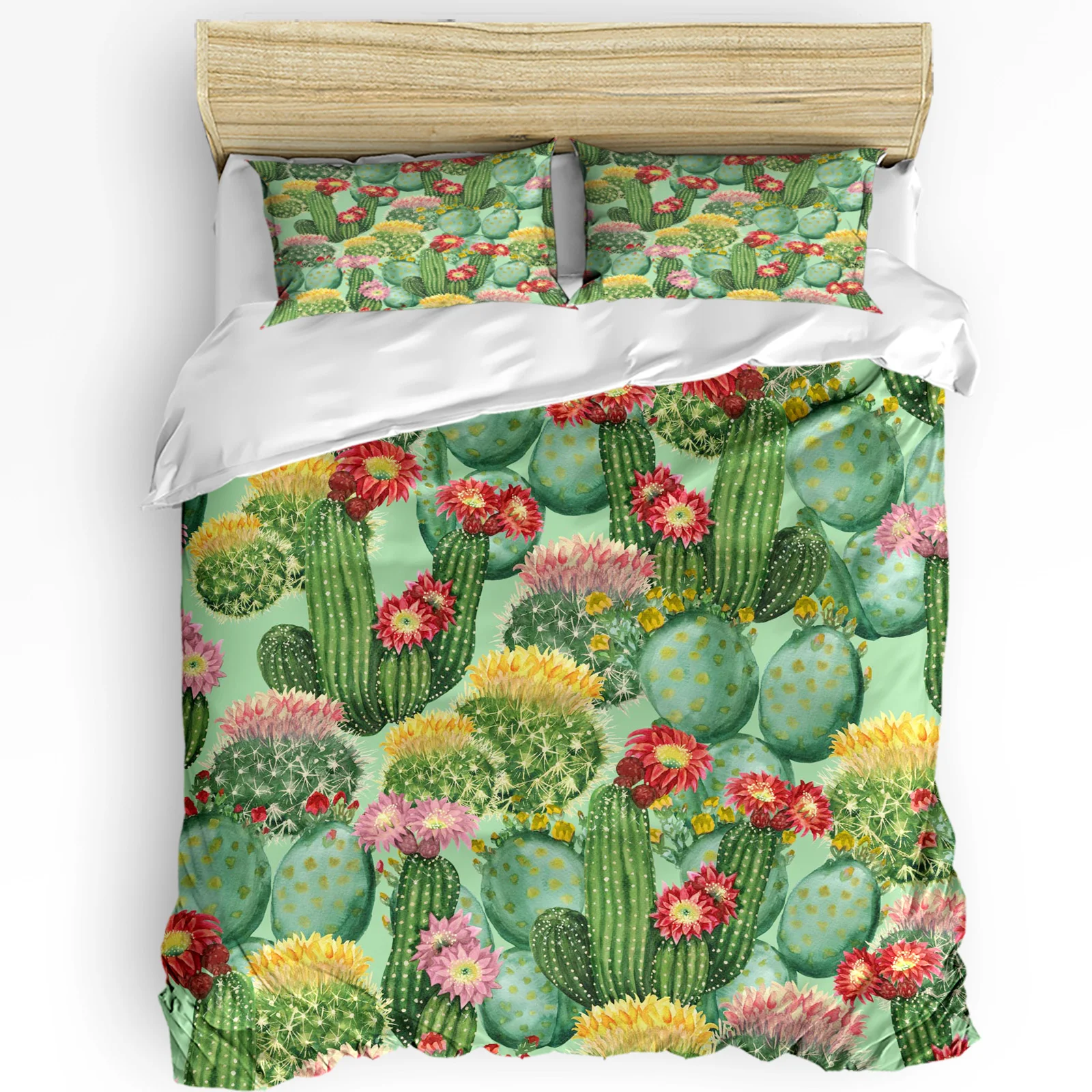 

Cactus Plant Flower Watercolor Bedding Set 3pcs Duvet Cover Pillowcase Kids Adult Quilt Cover Double Bed Set Home Textile