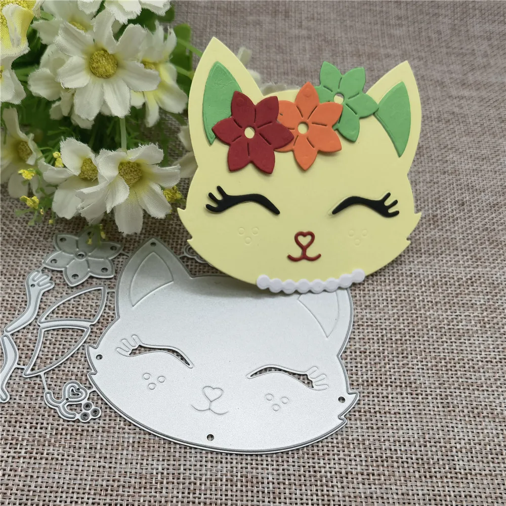 Beautiful Cat Metal Cutting Dies Stencils For DIY Scrapbooking Decorative Embossing Handcraft Template