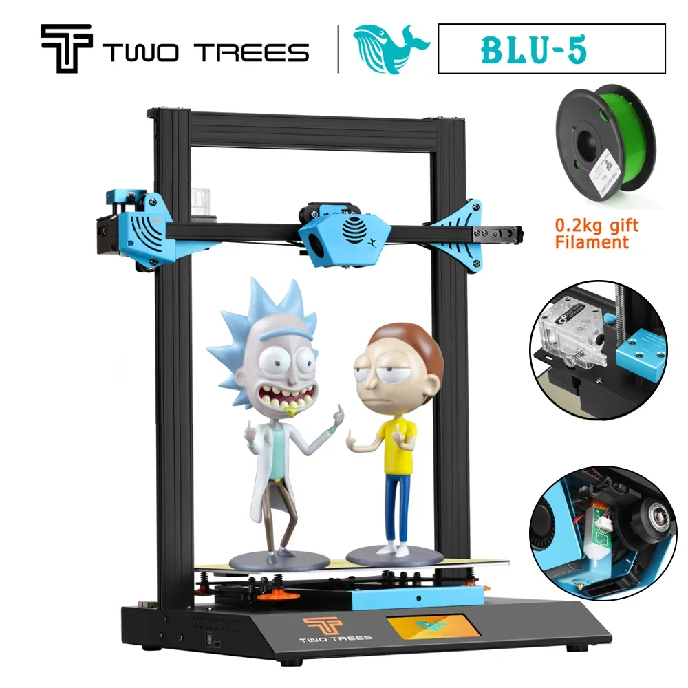 3D BLU-5 Twotrees Printer Printer Printing Color With Fast