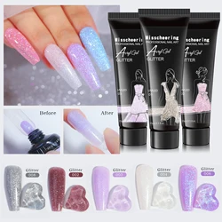 15ml perlescente Nail Art Extension Gel UV acrilico Quick Building colla punte per le dita smalto Gel Manicure Crystal paillettes accessorio