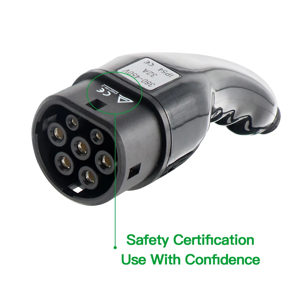 ISIGMA 62196-2 Type2  Female Male EV Connector 16A 32A Single Phase Three Phase Ev Charging Gun with Extension Ev Charging Cable