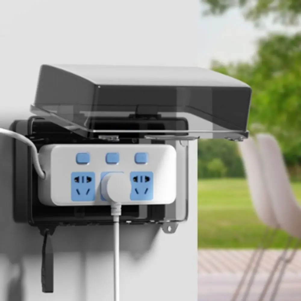 耐久性のあるプラスチック製プラグボックス防水耐候性ケーブル管理ボックス盗難防止保護コンセント電源タップ収納ボックス屋外用