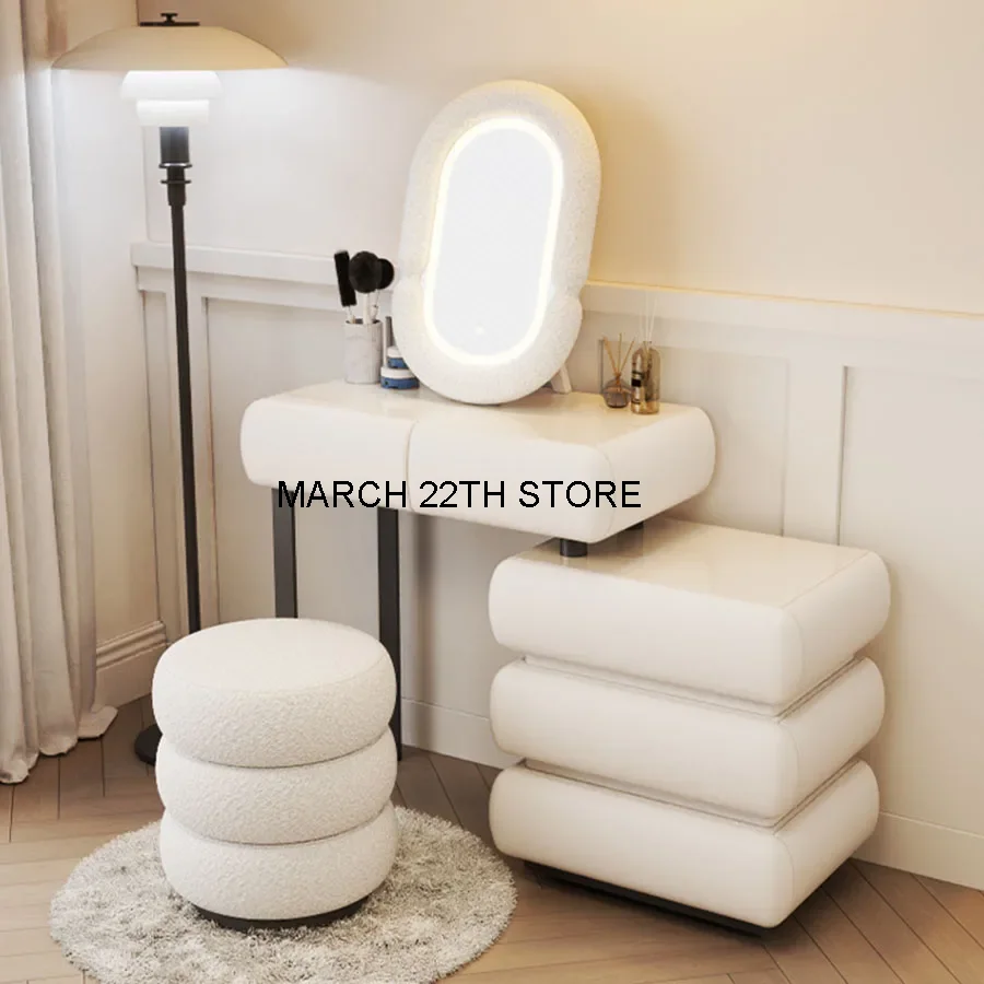 Women Vanity Table Corner Placement Mobile Makeup Artist Elegant Compact Teenager Dressing Table Storage Kommode Home Furniture