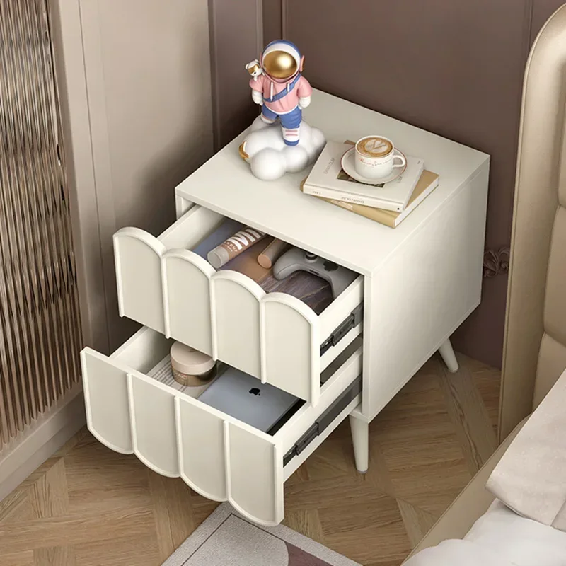 Modern Bedroom Night Table Aesthetic Whitedrawer Wood Nightstand Minimalist Storage Comodini Camera Da Letto Furniture Decor