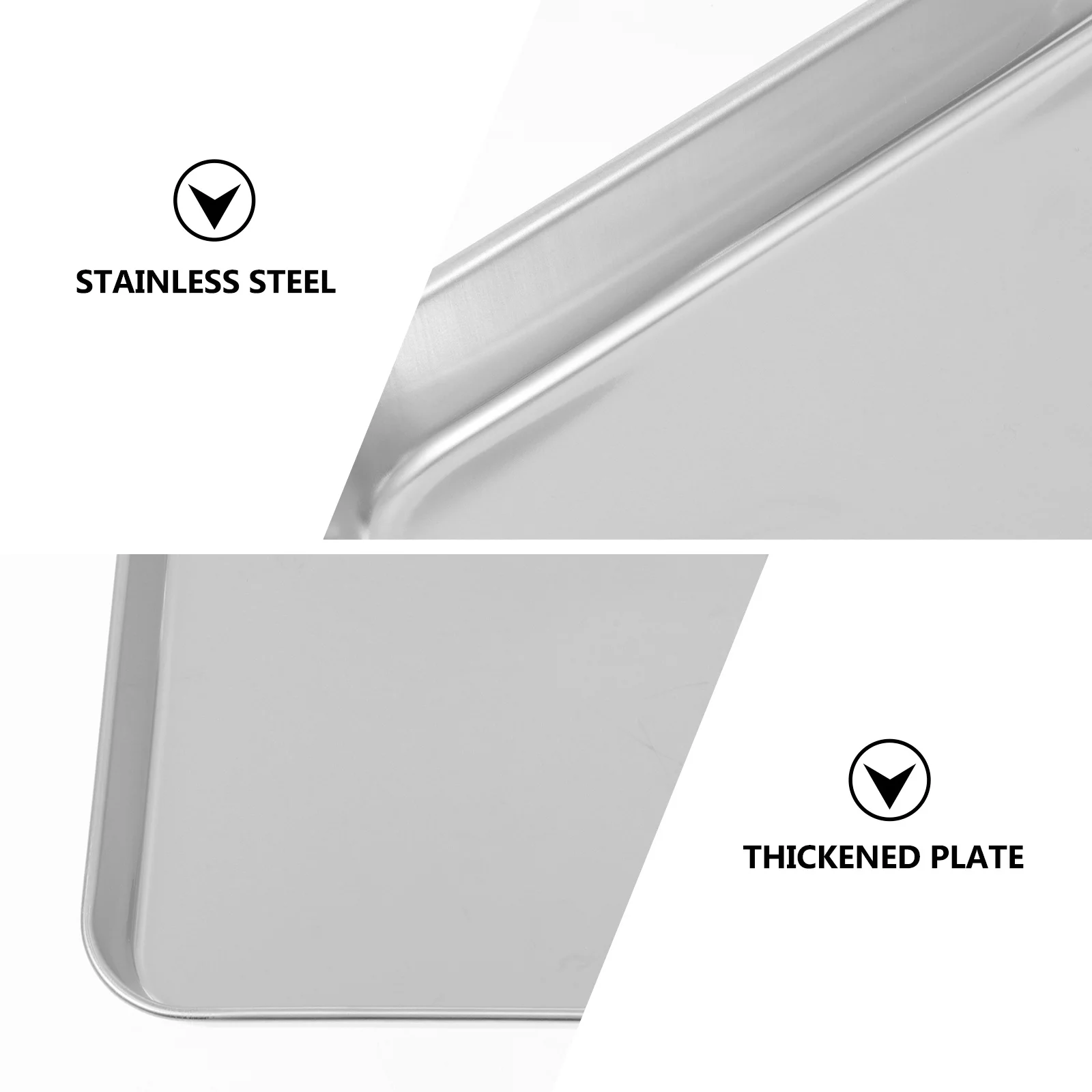 

Stainless Steel Plate Square Simple Design Food Storage Tray Bbq Party Barbecue Snack Fruit Dessert Serving Plate