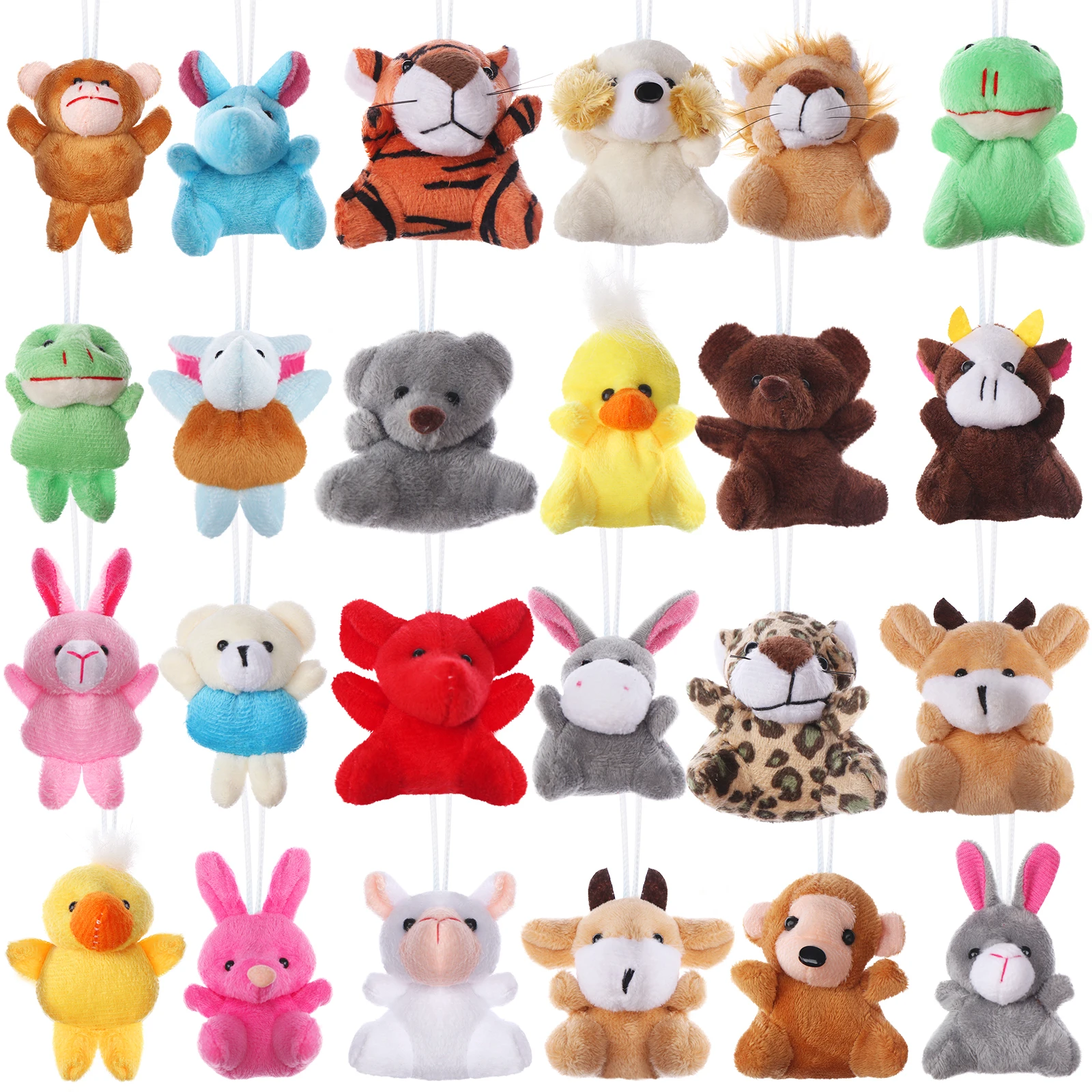 

Mini Animal Plush Toy Set, Cute Small Stuffed Animal Keychain Set