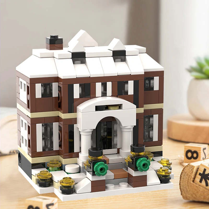 

Gobricks MOC Mini 21330 Home Alone House Model Building Blocks Family Apartment Villa Architecture Bricks Educational Toys Gift