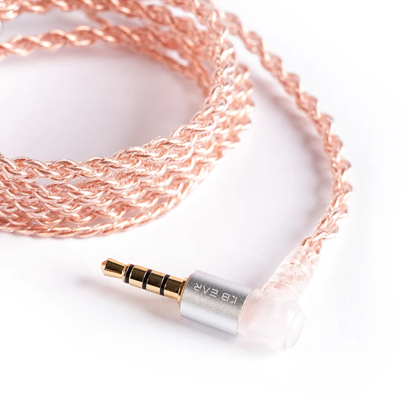 KBEAR 4-adriges Kupfer-Upgrade-Kopfhörerkabel mit Kabel, 2 PIN/QDC/MMCX/TFZ, Ohrhörer-Anschluss für KBEAR KZ ZSN PRO Kopfhörer, HiFi-Headset – Detail 1