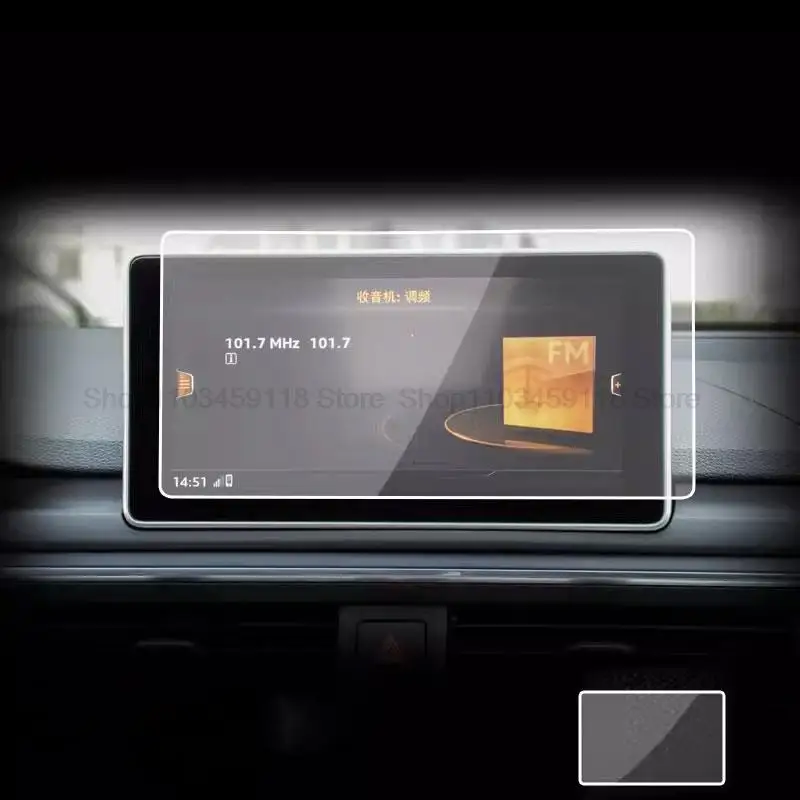 Tempered Glass Screen Protective Film For Audi A4 B9 S4 A5 S5 Q5 2016-2019 Car Navigation LCD film Anti-scratch fitting