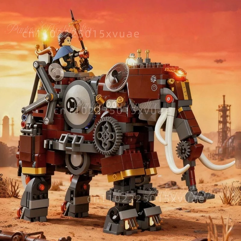 Steampunk World Series الميكانيكية الفيل بنة الرجعية المنقولة التجمع لعبة نموذج تحصيل هدية عيد ميلاد للأطفال