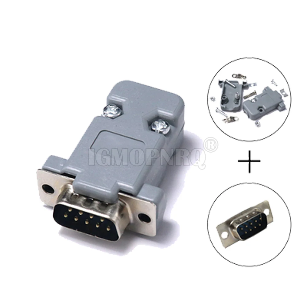 1set DB15 DB25 DB9 DB37 Parallel Serial Port Fmale/Male Solder Connector+Plastic Assemble Shell Cover 37 9 15PIN VGA Adapter