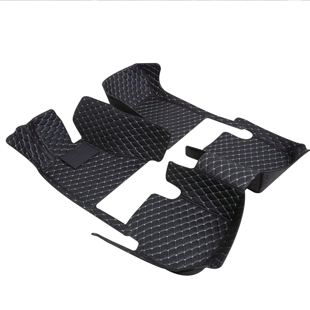 Car Floor Mats Carpet For Acura TL 2004-2008 PU Leather Non-Slip Floor Liner Full Set black beige