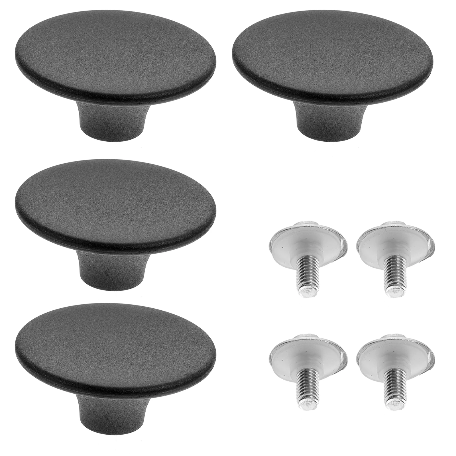 

Pot Lid Knobs Heat Resistant Cookware Handles Stainless Steel Black Universal Fit Dishwasher Grip Modern Style