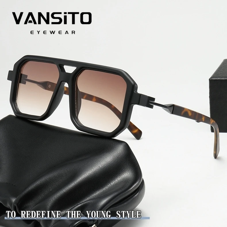 

VANSITO 2025 Fashion Vintage Versatile Style Double Bridge Round Frame Charming Popular Women Sunglasses