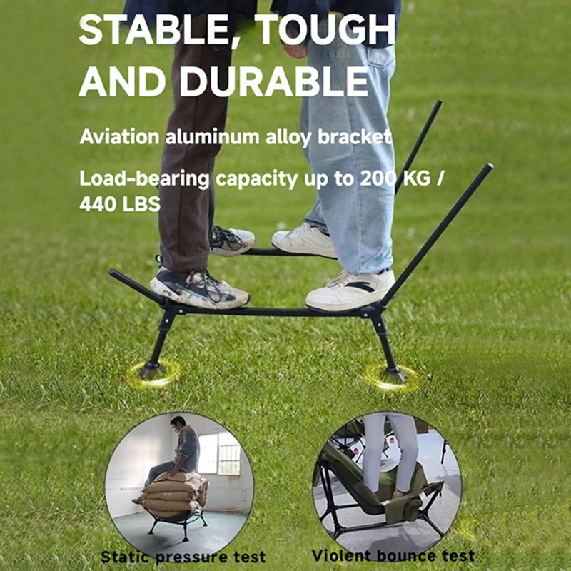 WESTTUNE كرسي استرخاء قابل للطي المتضخم التخييم كرسي بظهر للاستلقاء سبائك الألومنيوم في الهواء الطلق الترفيه كرسي مريح للتخييم السفر #3