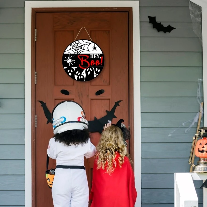 Chủ Đề Halloween 8Inch Hoa Văn Quái Gỗ Ký Cho Tường Nhà Cửa Trước Mầu Thả Con Tàu