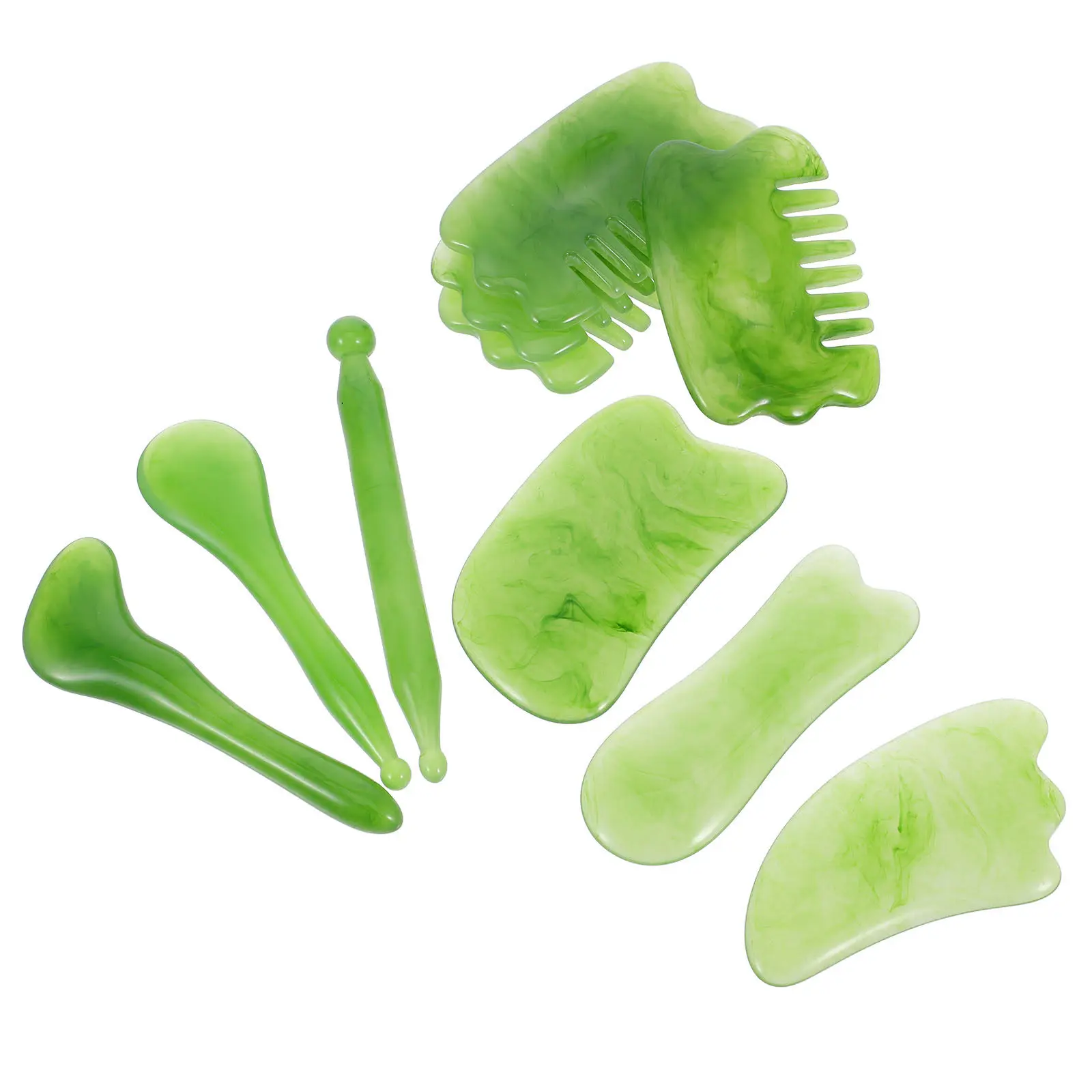 

10pcs Gua Sha Massage Tools Set Facial Neck Body Scraping Boards Muscle Pain Relief Beauty Therapy Kits Roller Kit